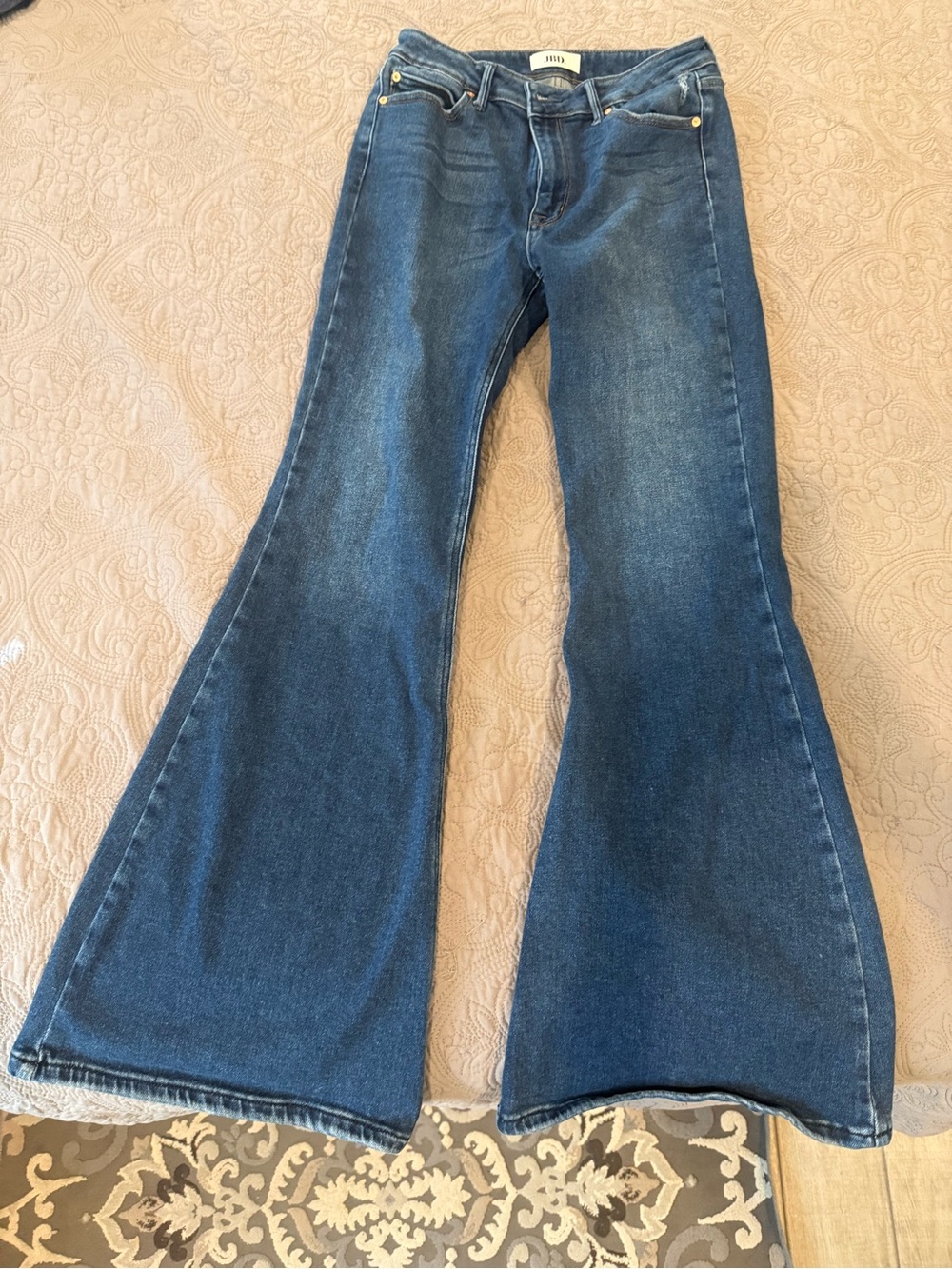 High-Rise Flare Jeans in Dark Blue by JBD